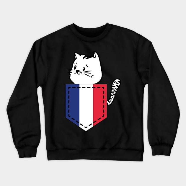 Patriotic Pocket Pussy - Cat Lover -  French Patriot Crewneck Sweatshirt by PosterpartyCo